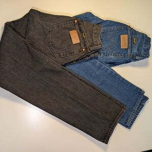LOT 2 Vintage Wrangler Made in USA 13MWZ 13MBK High Rise Jeans 23x32 XS
